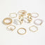 Elegant Bohemian Floral Leaf Vine Pearl Ring Set - 10 Pieces