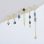 Elegant Geometric Tassel Blue Zircon 18k Gold Plated Drop Earrings Set