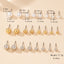 Elegant Round Bead Stud Earrings Set - 12 Pairs Fashionable and Versatile Accessories