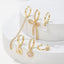 Elegant Asymmetrical Heart Tassel Zircon Pearl Earrings Set - 18k Gold Plated