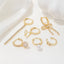 Elegant Asymmetrical Heart Tassel Zircon Pearl Earrings Set - 18k Gold Plated