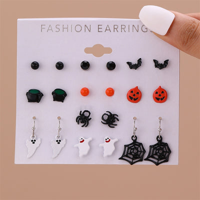 1 Set Halloween Spider Web Acrylic Earrings Set