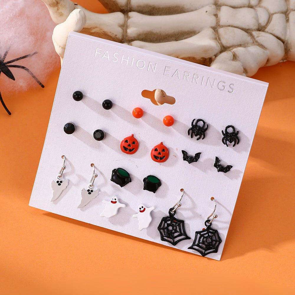 1 Set Halloween Spider Web Acrylic Earrings Set