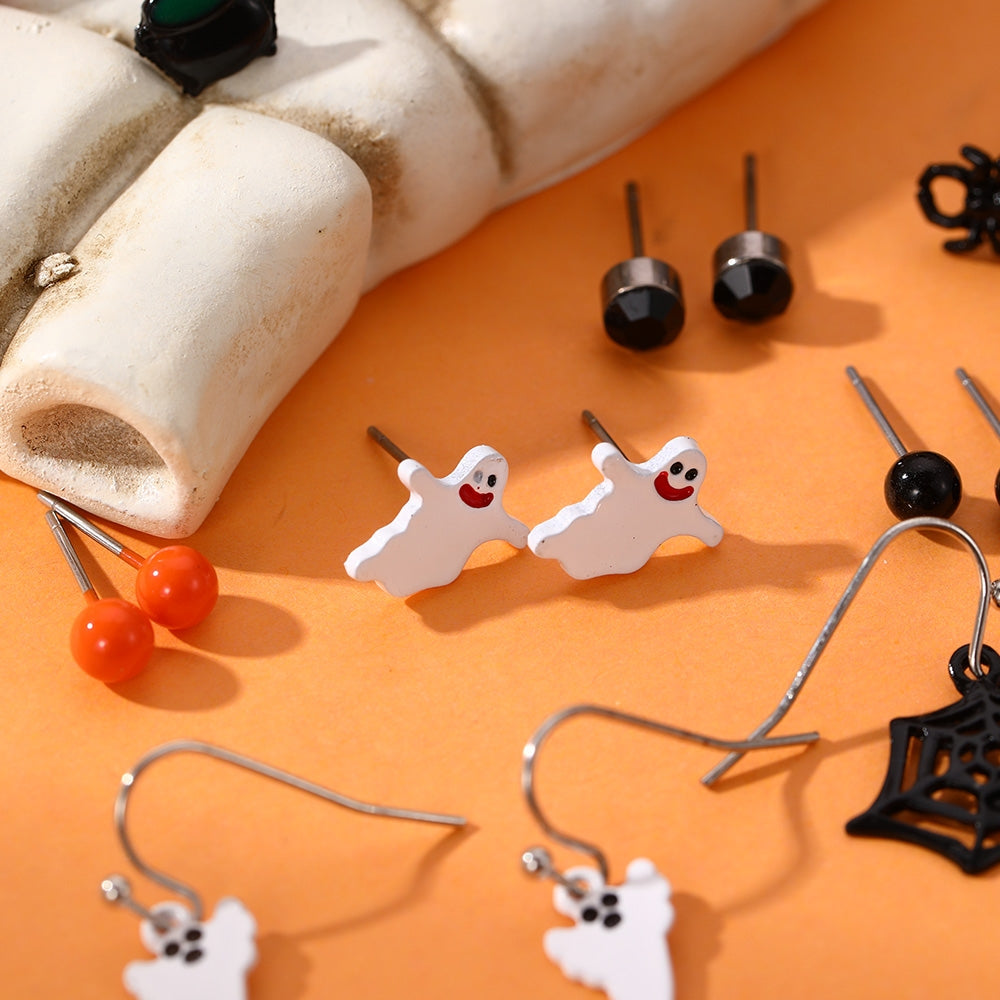 1 Set Halloween Spider Web Acrylic Earrings Set