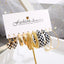 Fashion C Shape Heart & Leopard Print Pearl Alloy Earrings Set