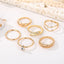 1 Set Fashion Geometric Alloy Plated Rhinestone Butterfly Pearl Heart Rings Set - 27 Pieces