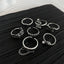 Fashion Heart & Animal Design Alloy Ring Set - 7 Pieces