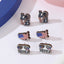 1 Set Hip-Hop Love Letter American Flag Wood Stud Earrings for Women