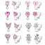 IG Style Rainbow Flower & Butterfly Rhinestone Ear Cuffs - Unicorn & Cat Heart Design for Kids