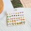 Set of Colorful Enamel Butterfly and Cactus Fruit Stud Earrings - 20 Pairs Cartoon Rainbow Avocado Design