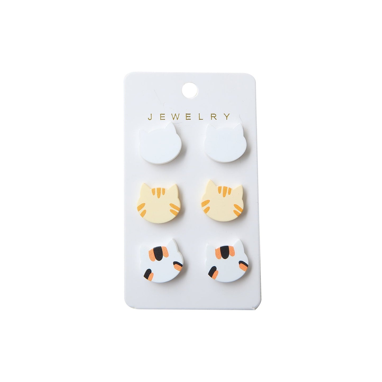 1 Set Minimalist Cat Resin Drop Earrings - Acrylic Studs DIY Kit