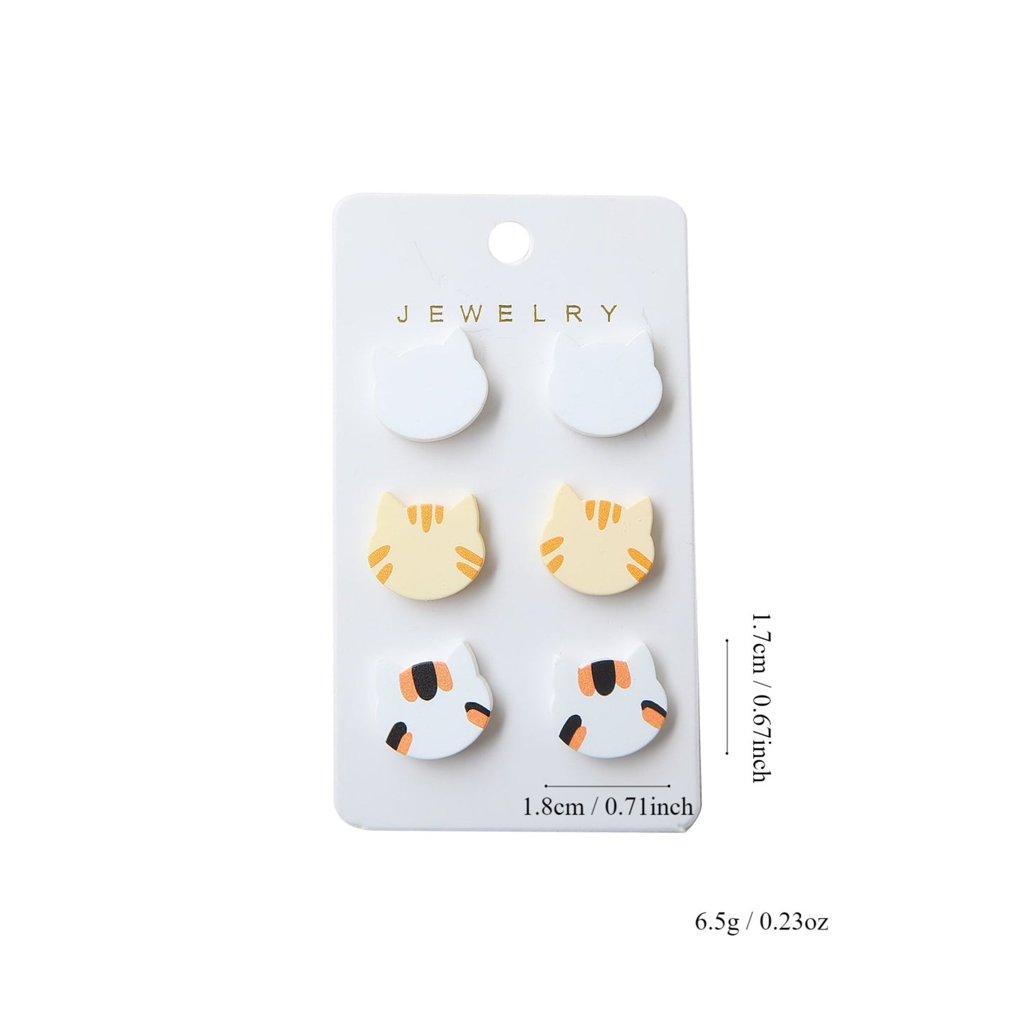 1 Set Minimalist Cat Resin Drop Earrings - Acrylic Studs DIY Kit