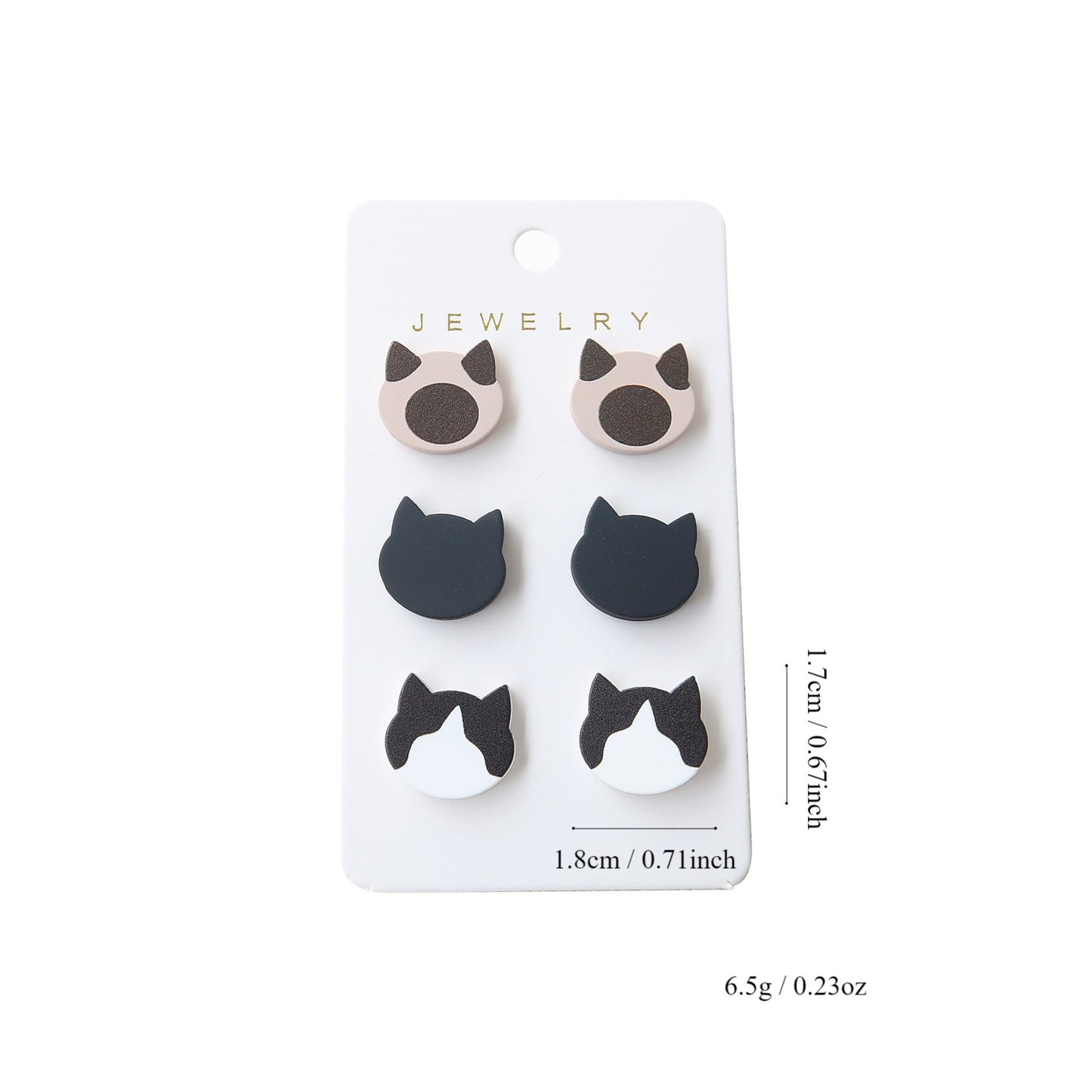 1 Set Minimalist Cat Resin Drop Earrings - Acrylic Studs DIY Kit