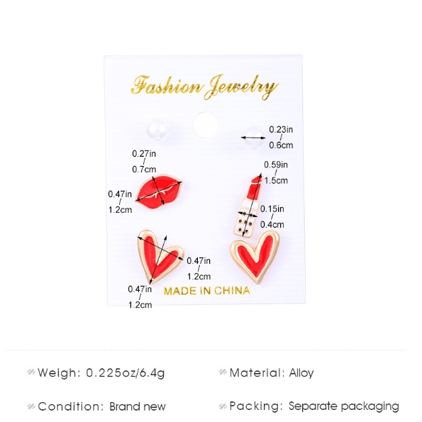 1 Set Classic Heart Shape Alloy Stud Earrings