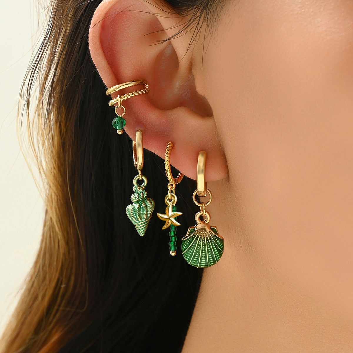 Simple Bohemian Shell Drop Earrings Set - Ocean Inspired Jewelry Collection