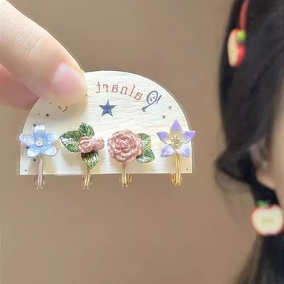 Simple Flower Plating Alloy Ear Cuff Set - Elegant No-Piercing Design