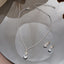 Simple Geometric Zircon Necklace and Round Rhinestone Earrings Set for Women