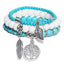 Streetwear Geometric Agate Metal Bracelet Set with Bohemian Turquoise and Tree of Life Pendant