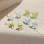 Sweet Heart Butterfly Flower Alloy Resin Stud Earrings Set