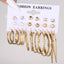 Vintage Heart & Circle Alloy Earrings Set with Colorful Acrylic Butterfly Design