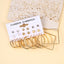 Vintage Heart & Circle Alloy Earrings Set with Colorful Acrylic Butterfly Design