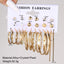 Vintage Heart & Circle Alloy Earrings Set with Colorful Acrylic Butterfly Design