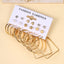Vintage Heart & Circle Alloy Earrings Set with Colorful Acrylic Butterfly Design