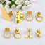 10 PCS Gold Plated Geometric Earring Findings Stainless Steel Oval Fan-Shaped DIY Earring Studs and Pendants