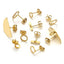 10 PCS Gold Plated Geometric Earring Findings Stainless Steel Oval Fan-Shaped DIY Earring Studs and Pendants