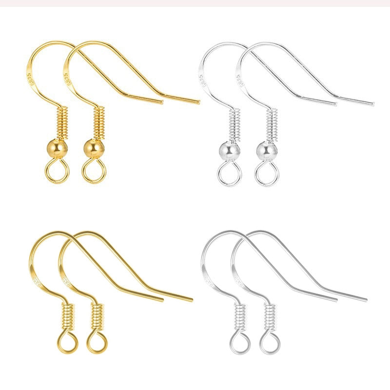 10 PCS Copper 14K/18K Gold Plated Solid Color Hook Earring Findings S925 Sterling Silver DIY Jewelry Accessories