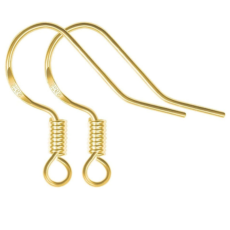 10 PCS Copper 14K/18K Gold Plated Solid Color Hook Earring Findings S925 Sterling Silver DIY Jewelry Accessories