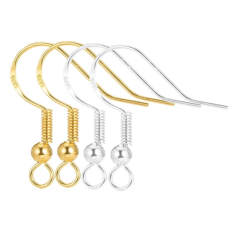 10 PCS Copper 14K/18K Gold Plated Solid Color Hook Earring Findings S925 Sterling Silver DIY Jewelry Accessories