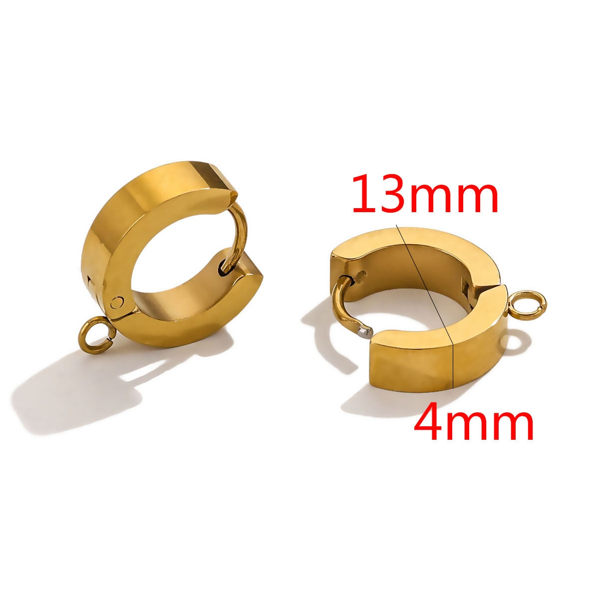 10 PCS Gold Plated Stainless Steel Circle Hook Earring Findings