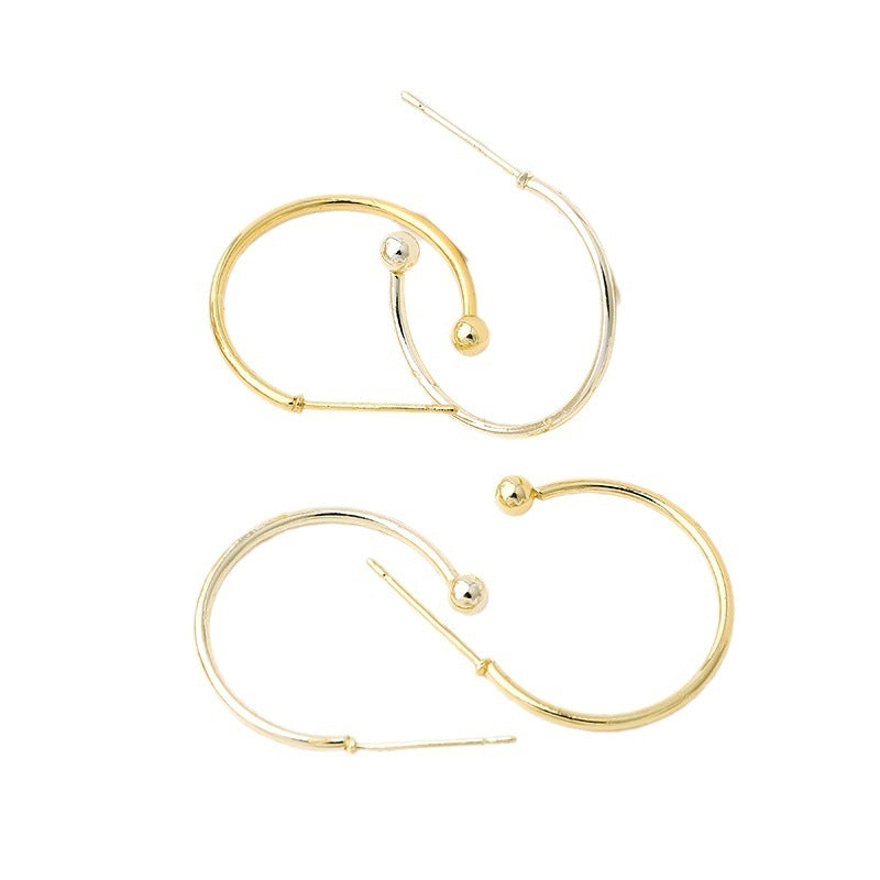 10 PCS Copper Solid Color Hoop Earring Findings with 18k Gold Plated 925 Silver Needle