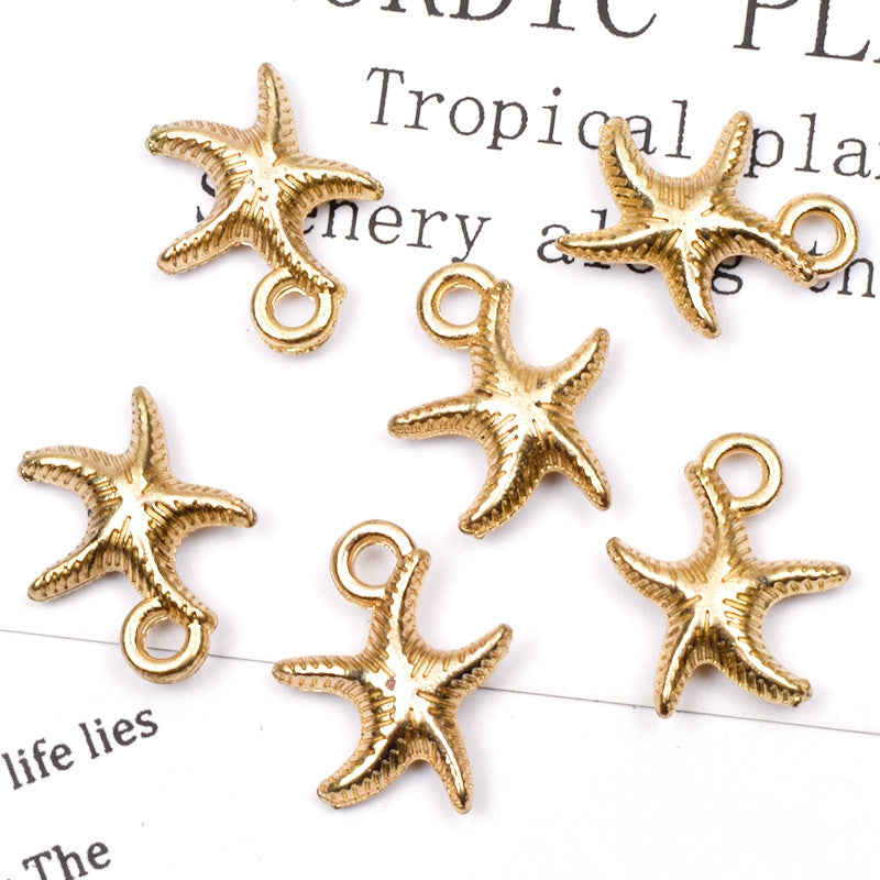 10 Pcs Beach Starfish Alloy Plating Jewelry DIY Earring and Hair Accessories Kit