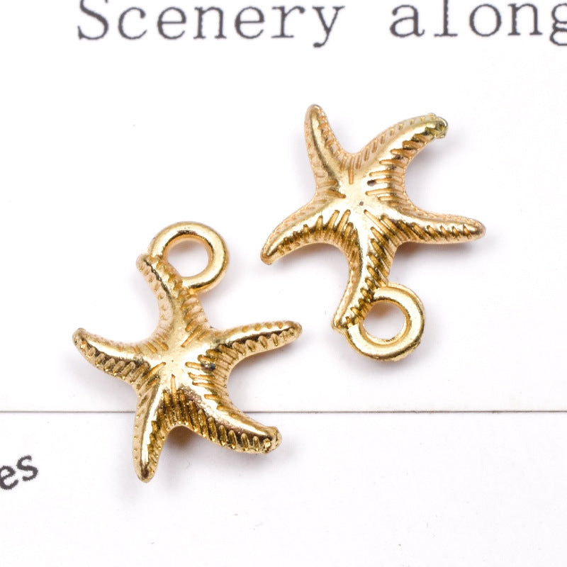 10 Pcs Beach Starfish Alloy Plating Jewelry DIY Earring and Hair Accessories Kit