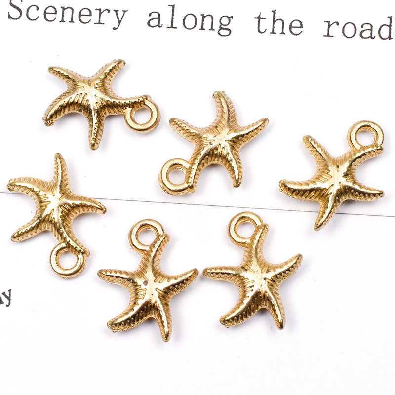 10 Pcs Beach Starfish Alloy Plating Jewelry DIY Earring and Hair Accessories Kit