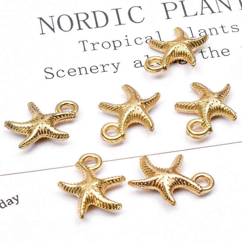 10 Pcs Beach Starfish Alloy Plating Jewelry DIY Earring and Hair Accessories Kit