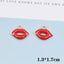 10 Pcs Simple Lips Alloy Enamel Jewelry DIY Accessories Set