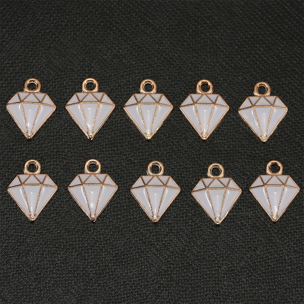 10 Piece Set: Minimalist Diamond Alloy Enamel Pendant Jewelry Accessories for DIY Earrings