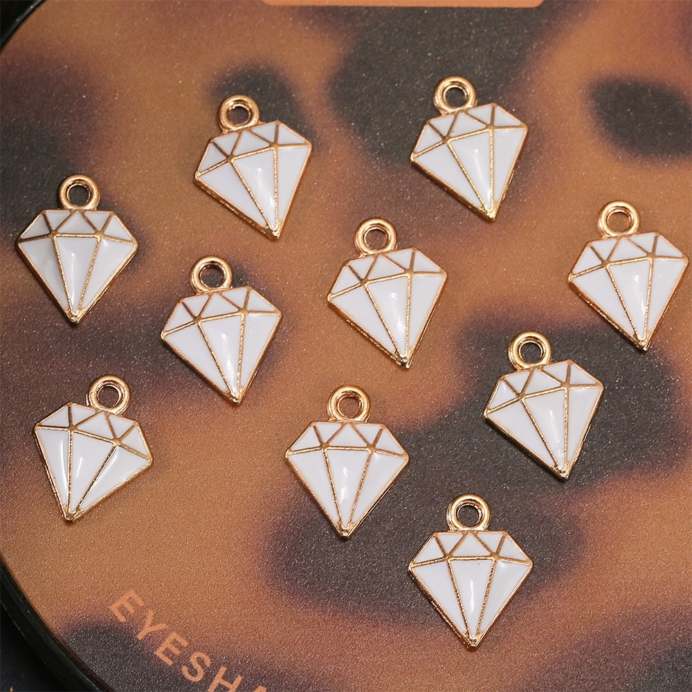 10 Piece Set: Minimalist Diamond Alloy Enamel Pendant Jewelry Accessories for DIY Earrings