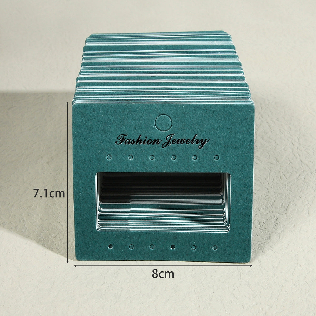 100 PCS Rectangle Jewelry Packaging Cards - Green Multi-Hole Earring Display Cards, 7.1*8cm