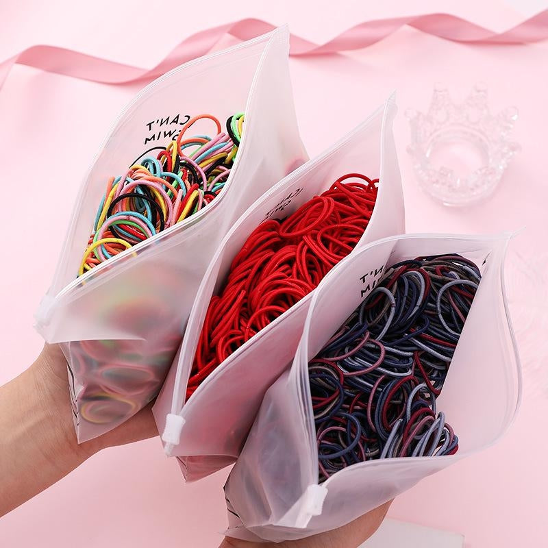 100 Pieces 3cm Colorful Nylon Hair Ties for Kids - Wholesale Scrunchies