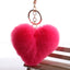 Heart-Shaped Faux Fur Pom Pom Keychain Accessory