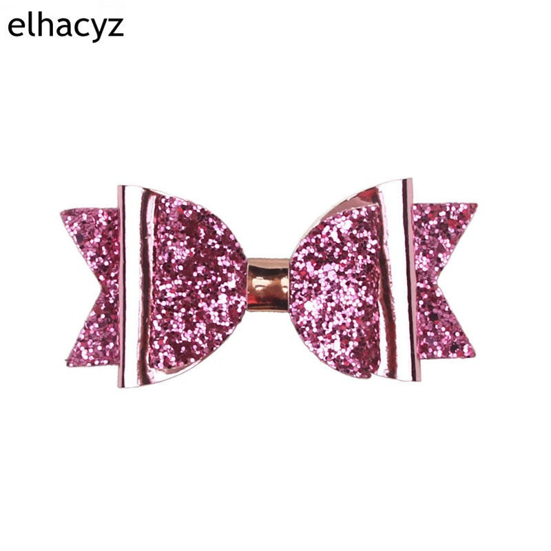 Korean Multi-Layer Leather Bow Hair Clip - Candy Color Cartoon Children's Accessory