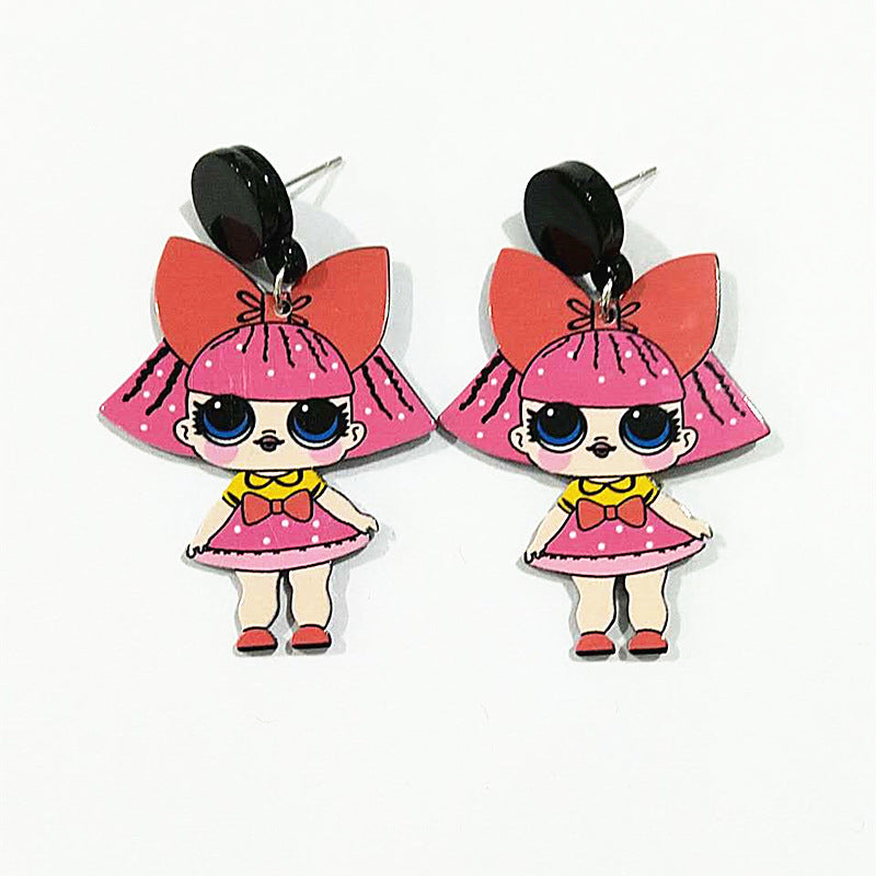 Cute Cartoon Character Arylic Women'S Earrings 1 Pair