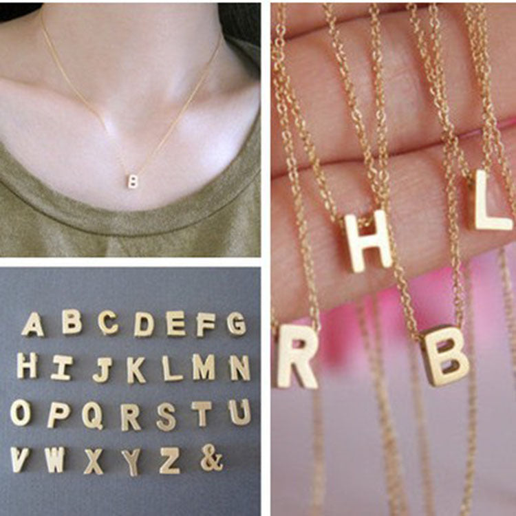 Fashion Hot Sale Simple 26 Letter 316L Titanium Steel Gold-plated Necklace