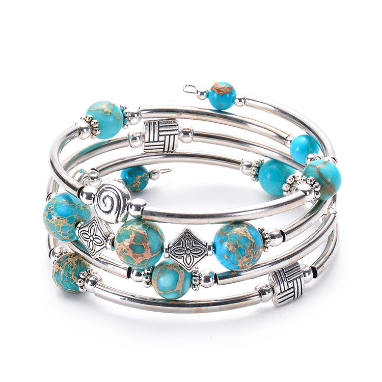 Fashion Multilayer Natural Stone Beaded Bracelet for Women