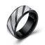 Fashion Minimalist Inner Arc Double Bevel Twill Matte Couple Ring for Women