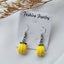 1 Pair Cute Fruit Resin Patchwork Women's Earrings - Orange Lemon Design